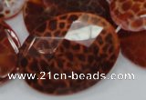 CAG579 15.5 inches 40*50mm faceted oval natural fire agate beads