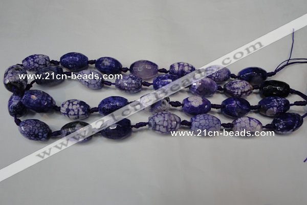 CAG5793 15 inches 13*18mm faceted rice fire crackle agate beads