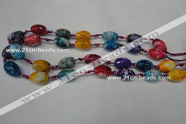 CAG5794 15 inches 13*18mm faceted rice fire crackle agate beads