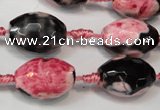 CAG5795 15 inches 13*18mm faceted rice fire crackle agate beads