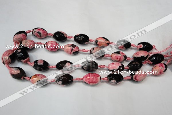 CAG5795 15 inches 13*18mm faceted rice fire crackle agate beads