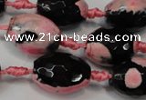 CAG5798 15 inches 15*20mm faceted rice fire crackle agate beads