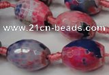 CAG5799 15 inches 15*20mm faceted rice fire crackle agate beads