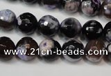 CAG5814 15 inches 10mm faceted round fire crackle agate beads