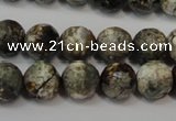 CAG5815 15 inches 10mm faceted round fire crackle agate beads