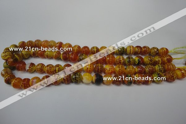 CAG5817 15 inches 10mm faceted round fire crackle agate beads