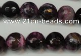 CAG5827 15 inches 12mm faceted round fire crackle agate beads