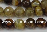 CAG5831 15 inches 12mm faceted round fire crackle agate beads