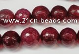 CAG5832 15 inches 12mm faceted round fire crackle agate beads