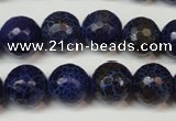 CAG5835 15 inches 12mm faceted round fire crackle agate beads