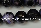 CAG5864 15 inches 16mm faceted round fire crackle agate beads