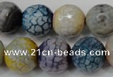 CAG5873 15 inches 16mm faceted round fire crackle agate beads