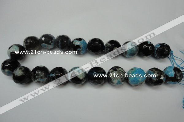 CAG5887 15 inches 20mm faceted round fire crackle agate beads