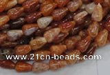 CAG592 15.5 inches 6*10mm teardrop natural fire agate beads