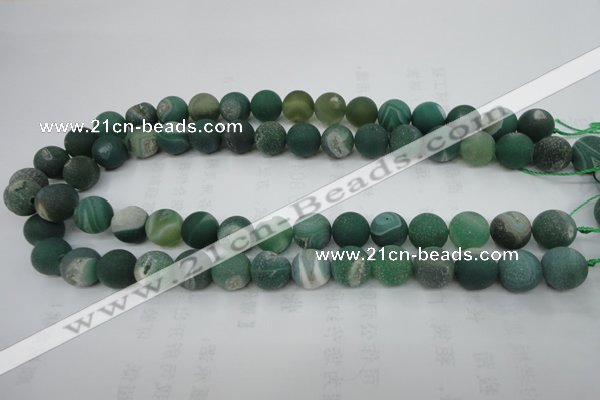 CAG5929 15 inches 14mm round matte druzy agate beads wholesale