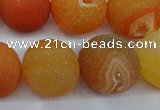 CAG5938 15 inches 18mm round matte druzy agate beads wholesale