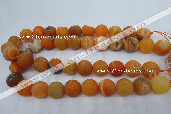 CAG5939 15 inches 20mm round matte druzy agate beads wholesale