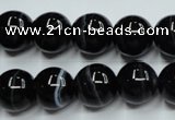 CAG5945 15.5 inches 10mm round black line agate beads wholesale