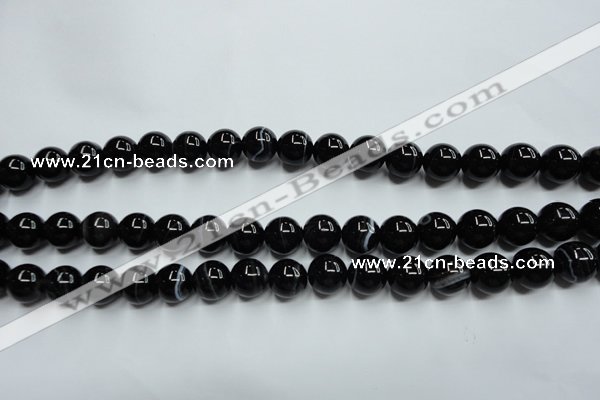 CAG5945 15.5 inches 10mm round black line agate beads wholesale