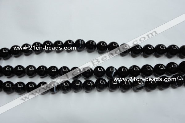 CAG5946 15.5 inches 12mm round black line agate beads wholesale