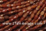 CAG597 15.5 inches 4*6mm faceted rice natural fire agate beads