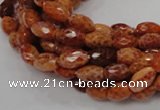 CAG598 15.5 inches 8*12mm faceted rice natural fire agate beads