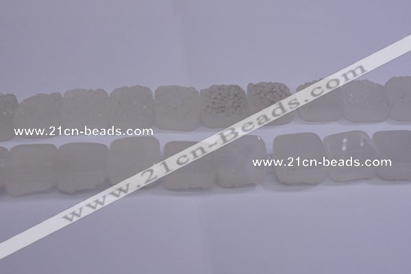 CAG5980 15.5 inches 20*20mm square white agate gemstone beads