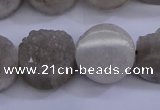 CAG5985 15.5 inches 16mm coin grey agate gemstone beads