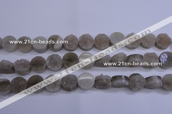 CAG5985 15.5 inches 16mm coin grey agate gemstone beads