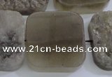 CAG5988 15.5 inches 25*25mm square grey agate gemstone beads