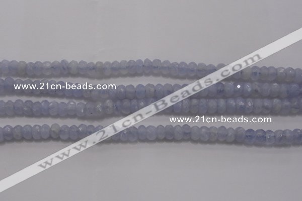 CAG5993 15.5 inches 4*6mm faceted rondelle blue lace agate beads