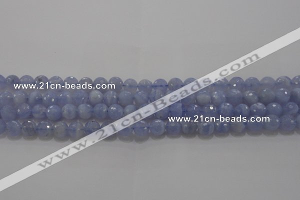 CAG5997 15.5 inches 8mm faceted round blue lace agate beads