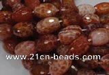 CAG600 15.5 inches 12*16mm faceted rice natural fire agate beads