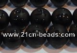 CAG6002 15.5 inches 8mm carved round matte black agate beads