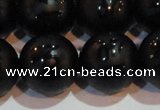 CAG6005 15.5 inches 14mm carved round matte black agate beads