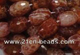 CAG601 15.5 inches 13*18mm faceted rice natural fire agate beads