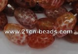 CAG602 15.5 inches 15*20mm faceted rice natural fire agate beads