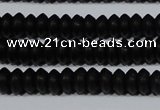 CAG6020 15.5 inches 3*6mm rondelle matte black agate beads