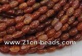 CAG603 15.5 inches 4*6mm rice natural fire agate beads wholesale