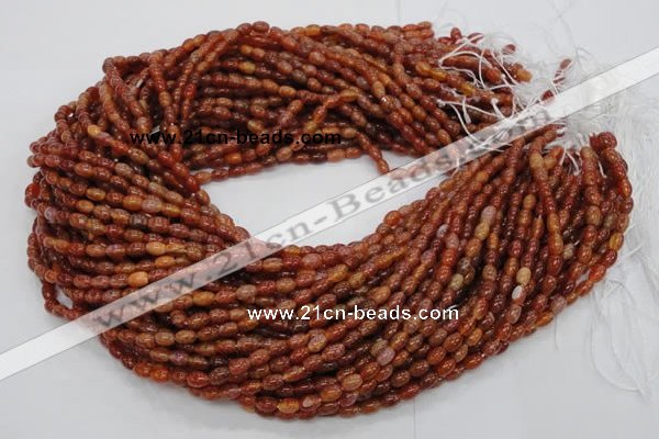 CAG603 15.5 inches 4*6mm rice natural fire agate beads wholesale