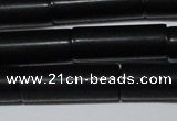 CAG6033 15.5 inches 8*20mm tube matte black agate beads