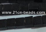 CAG6046 15.5 inches 8*8mm cube matte black agate beads