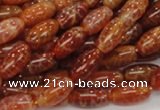 CAG605 15.5 inches 8*14mm rice natural fire agate beads wholesale