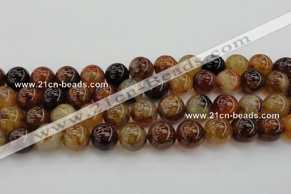 CAG6050 15.5 inches 18mm round dragon veins agate beads