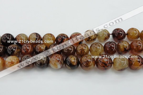 CAG6052 15.5 inches 22mm round dragon veins agate beads