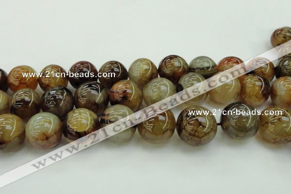 CAG6053 15.5 inches 24mm round dragon veins agate beads