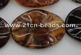 CAG6061 15.5 inches 22*30mm wavy oval dragon veins agate beads