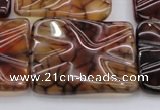 CAG6066 15.5 inches 22*30mm wavy rectangle dragon veins agate beads