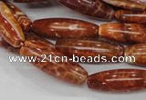 CAG607 15.5 inches 10*20mm rice natural fire agate beads wholesale