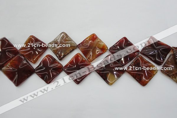 CAG6070 15.5 inches 20mm wavy diamond dragon veins agate beads